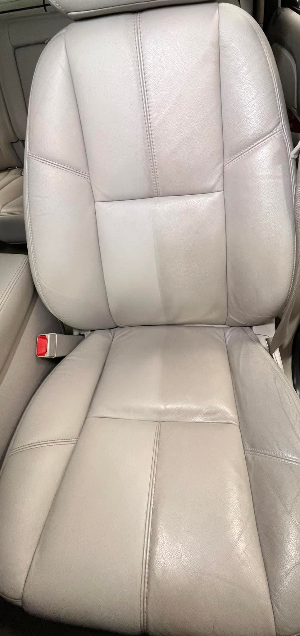 Clean leather seat after full detail